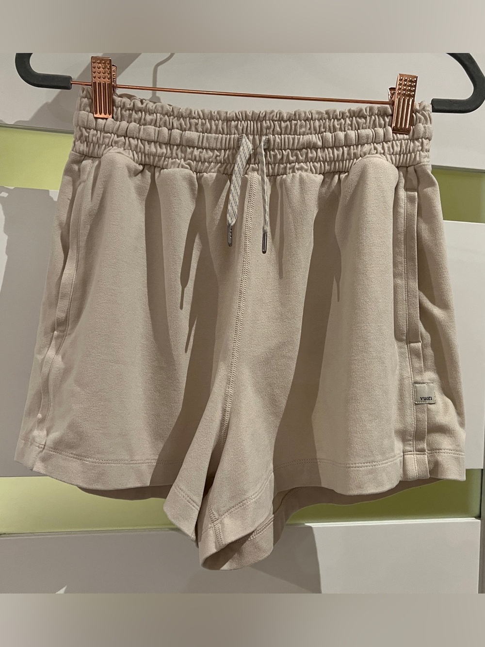 Vuori Halo Boxy Short Women's DreamKnit Shorts, Milkweed Ecru Small